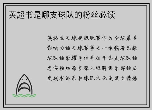 英超书是哪支球队的粉丝必读